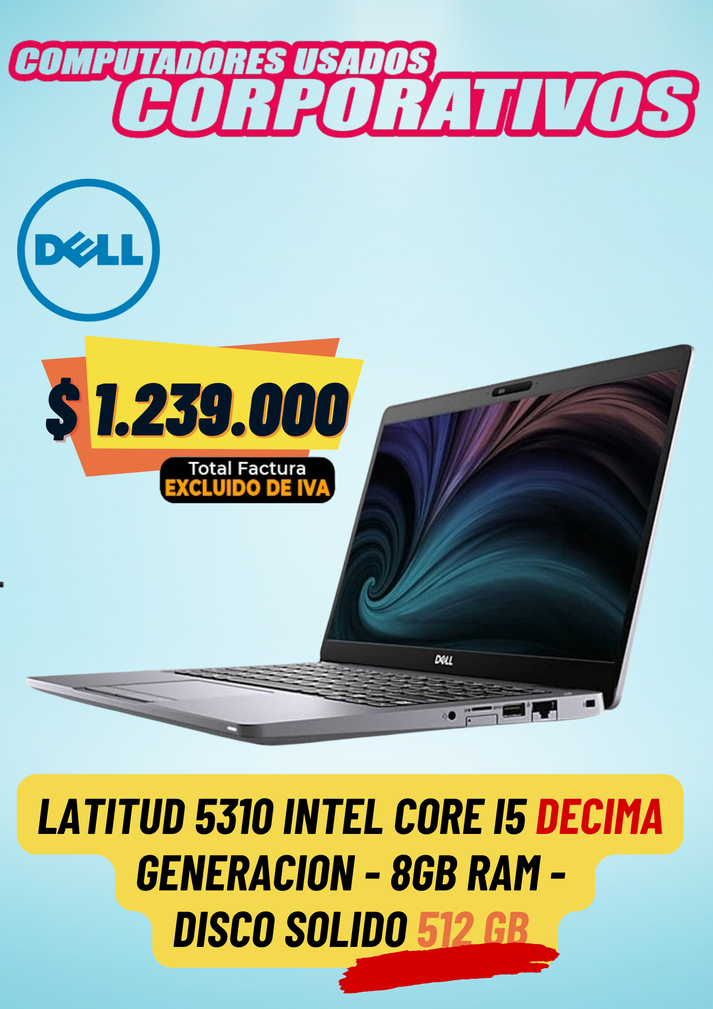 Dell 5310 INTEL®CORE™ I5 decima 512 GB solido